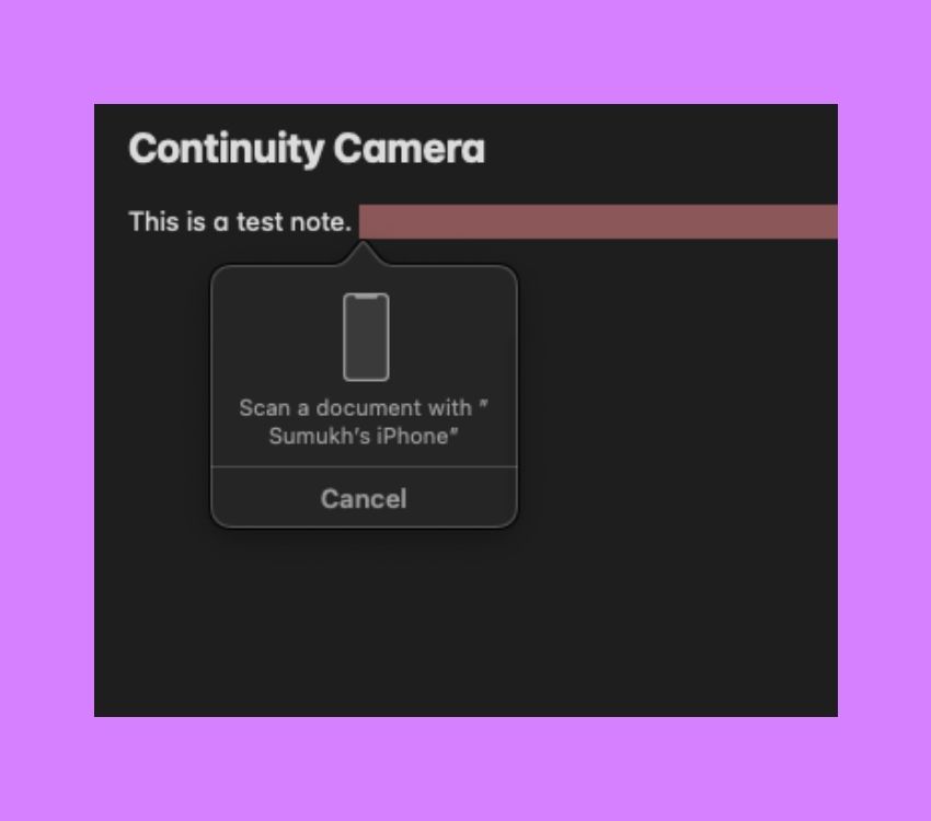 Continuity Camera