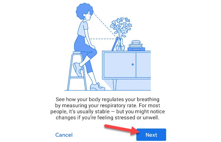 بررسی تنفس با گوگل فیت