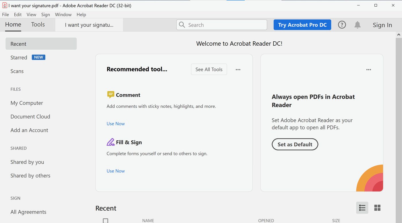 امضا الکترونیکی در ویندوز با Adobe Acrobat Reader