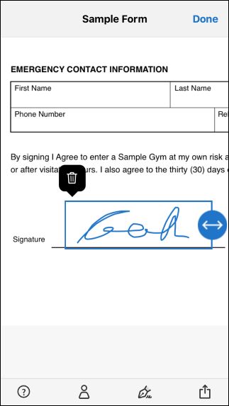 درج  امضا با اپ Adobe Fill & Sign